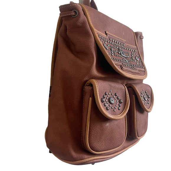 Montana West Western Studded CCW Backpack Brown - Picture 4 of 13